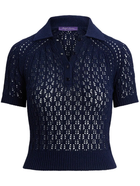 Semi-Sheer Silk Polo Shirt