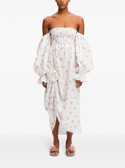 Atlanta Rose-Print Linen Dress
