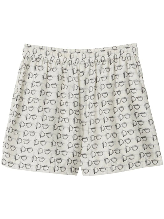 Toggle-Print Silk Shorts