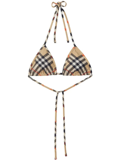 Check-Pattern Bikini Top