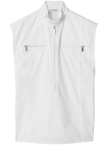 Half-Zip Cotton Tank Top