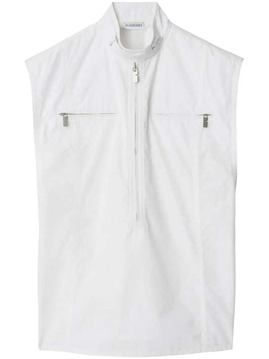 Half-Zip Cotton Tank Top