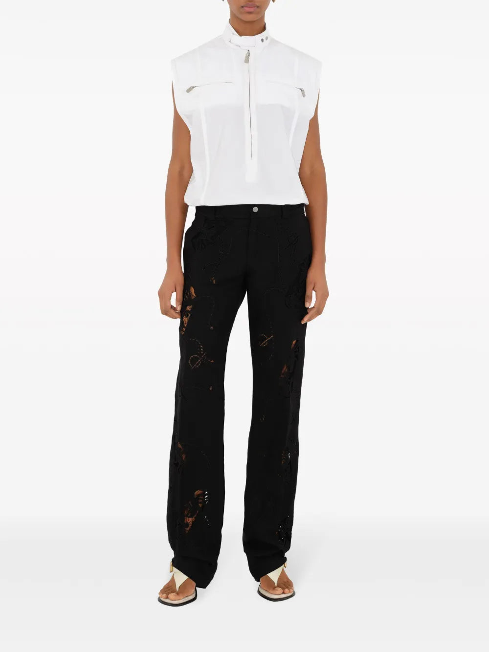 Half-Zip Cotton Tank Top