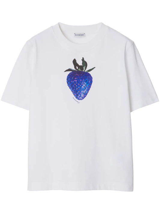 Strawberry-Print Cotton T-Shirt