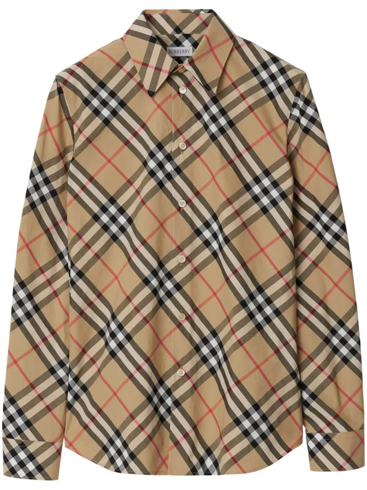 Check-Pattern Cotton Shirt