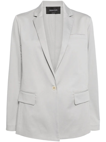 Notched-Lapels Single-Breasted Blazer