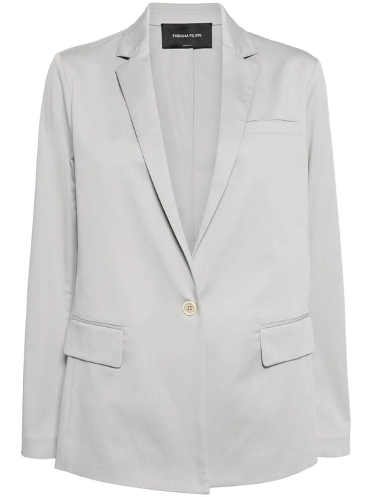 Notched-Lapels Single-Breasted Blazer