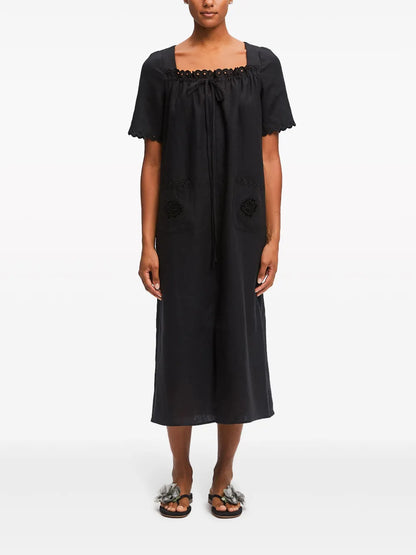 Sofia Embroidered Linen Dress