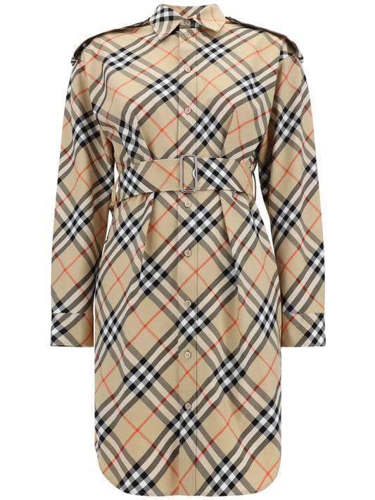 Vintage Check Cotton Shirtdress
