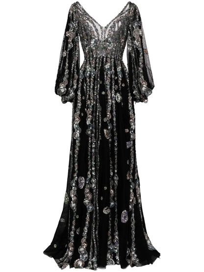 Beaded Tulle Gown