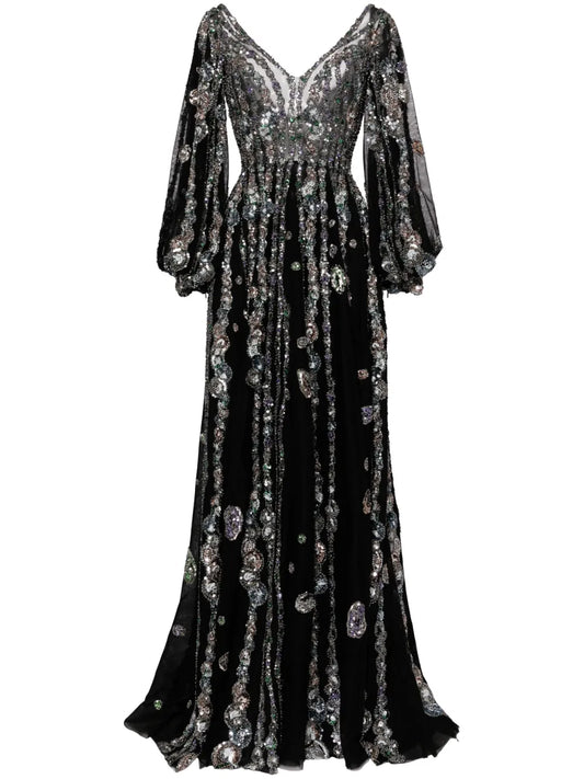 Beaded Tulle Gown