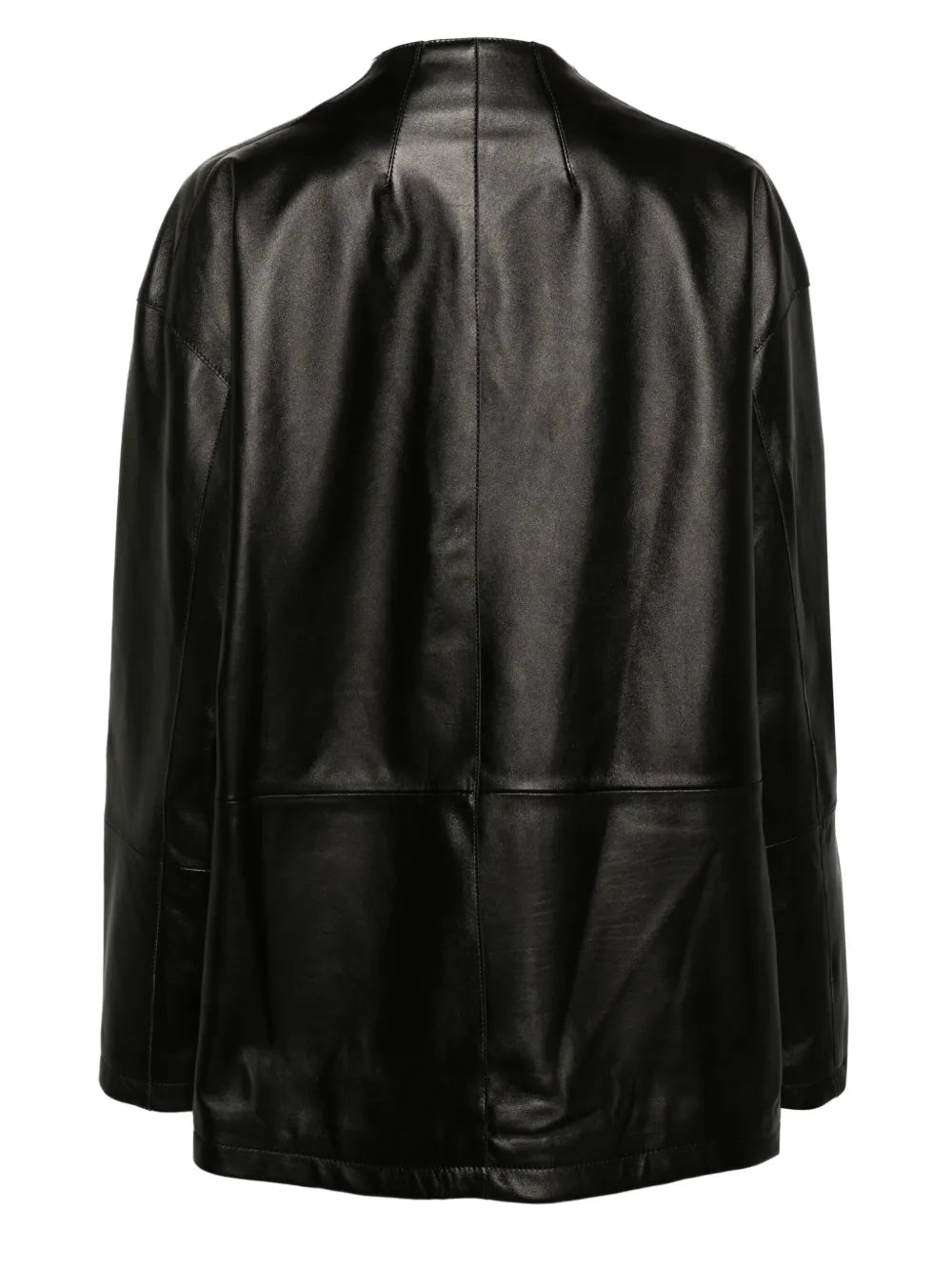 Drop-Shoulder Leather Jacket