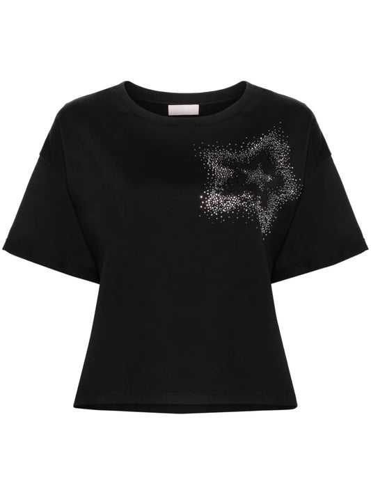 Rhinestone-Embellished Cotton T-Shirt