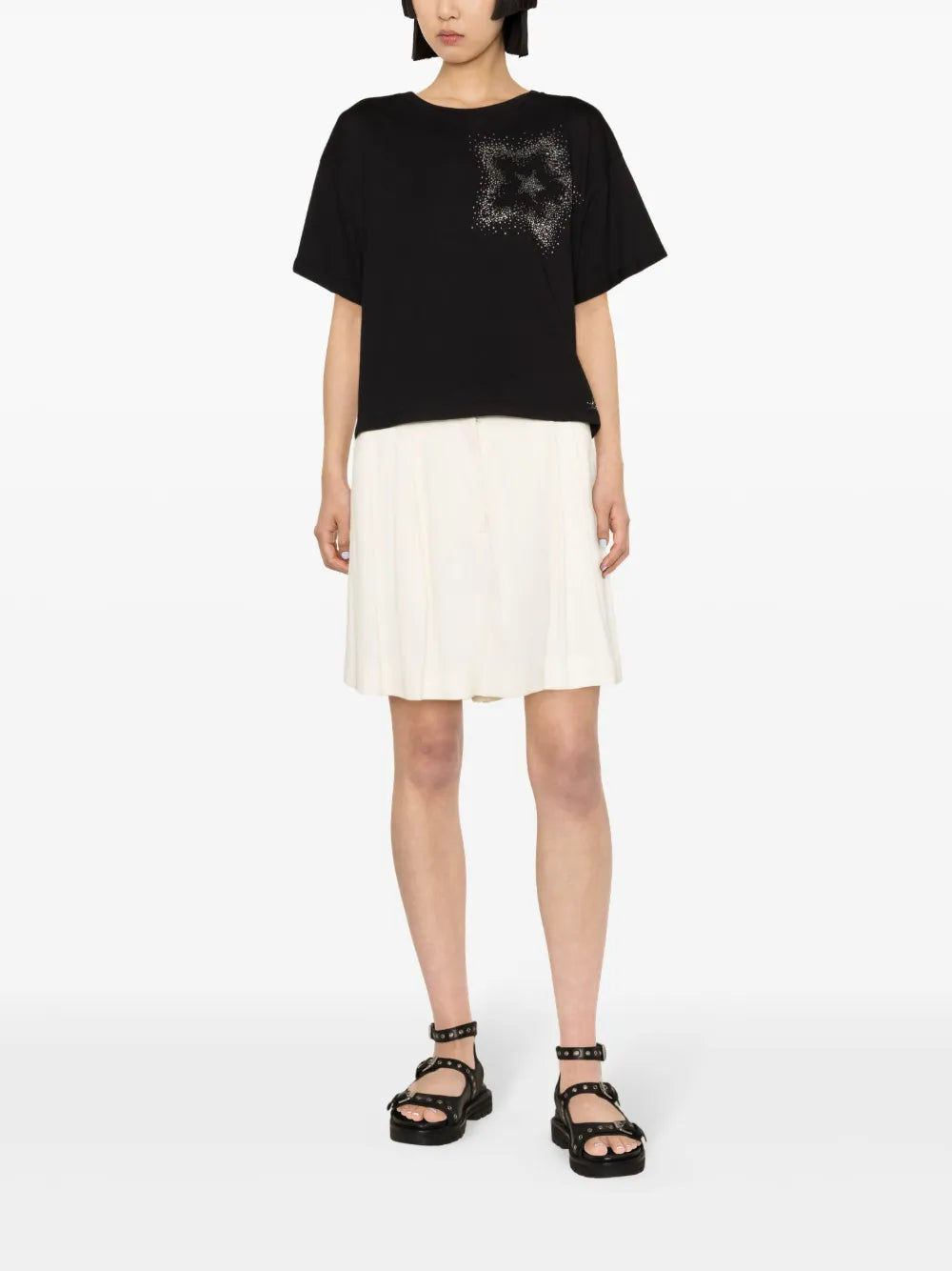 Rhinestone-Embellished Cotton T-Shirt