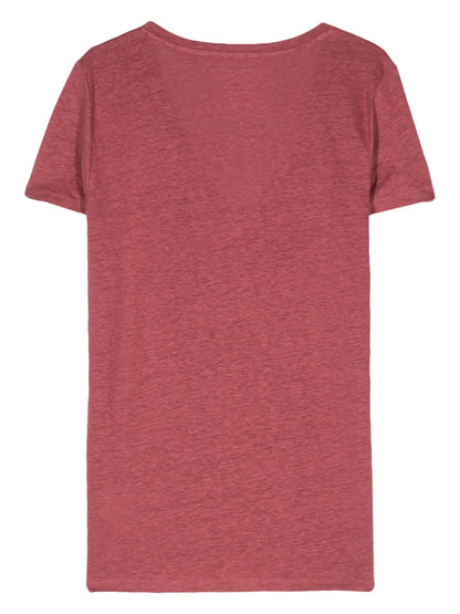 V-Neck Slub-Texture T-Shirt