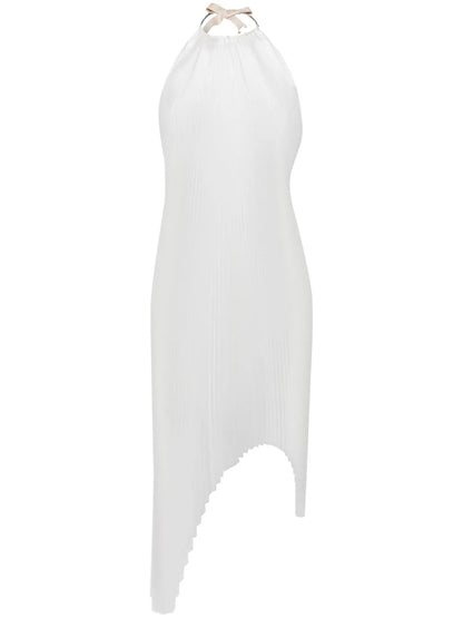 Asymmetric Pleated Midi Dress