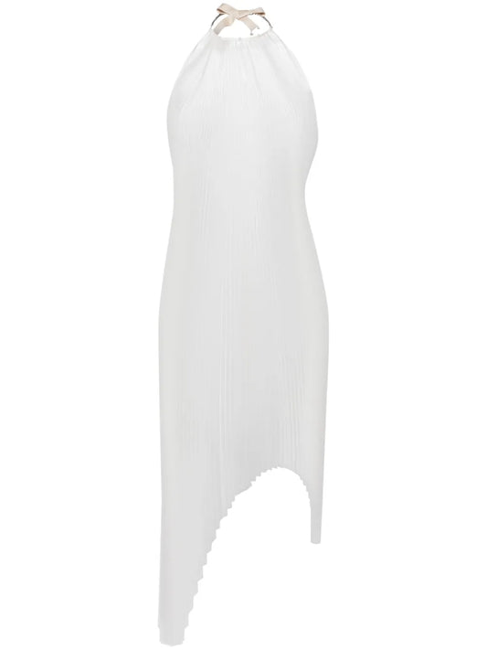 Asymmetric Pleated Midi Dress