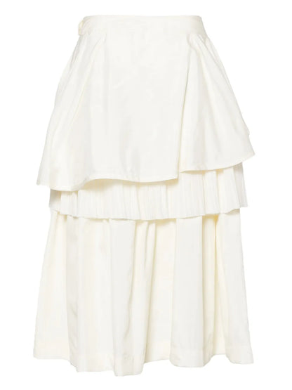 Tulle-Overlay Ruffled Skirt