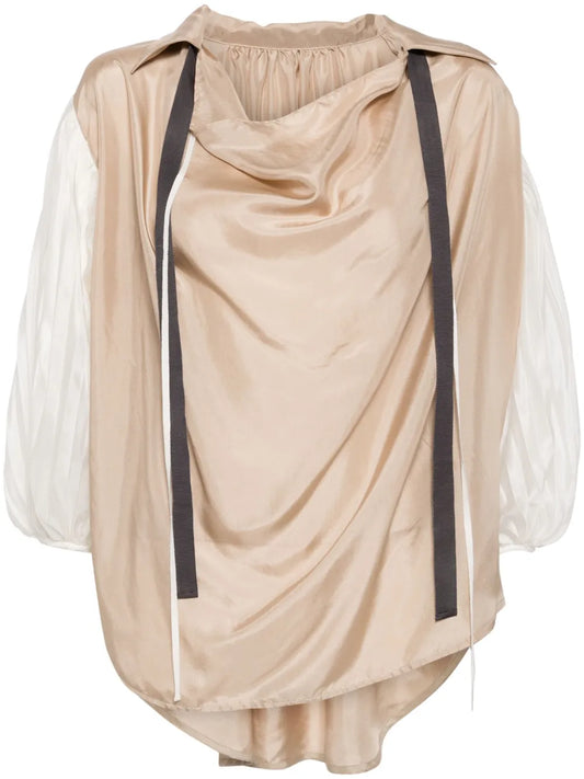 Three-Quarter Length Pleated Blouse