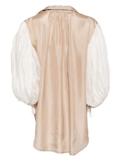 Three-Quarter Length Pleated Blouse