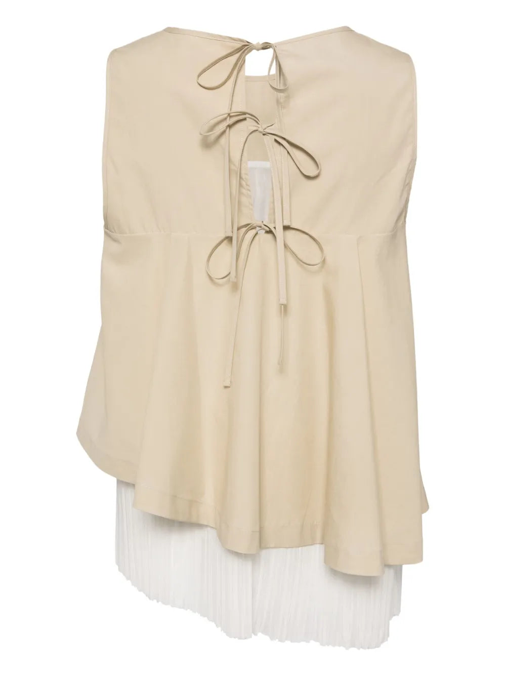 Sleeveless Tiered Pleated Top