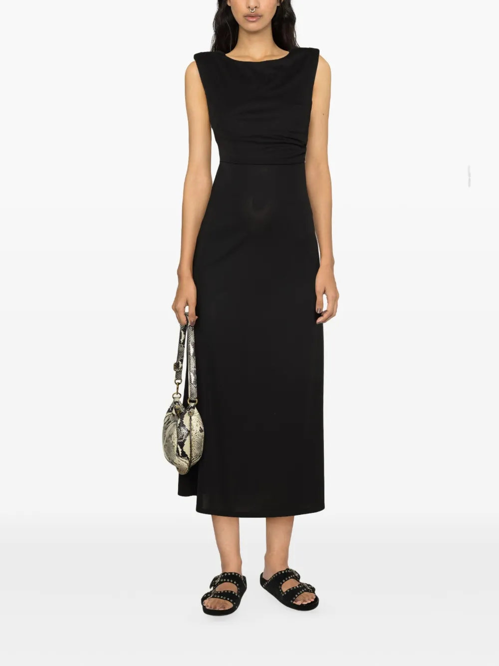 Gathered Sleevleess Maxi Dress