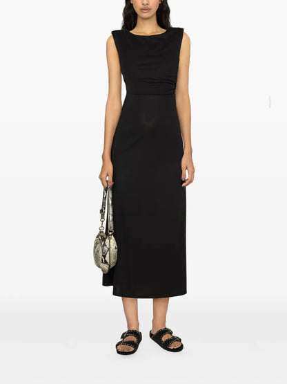 Gathered Sleevleess Maxi Dress