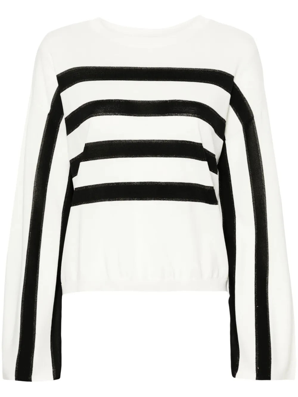 Striped Metallic-Threading Jumper