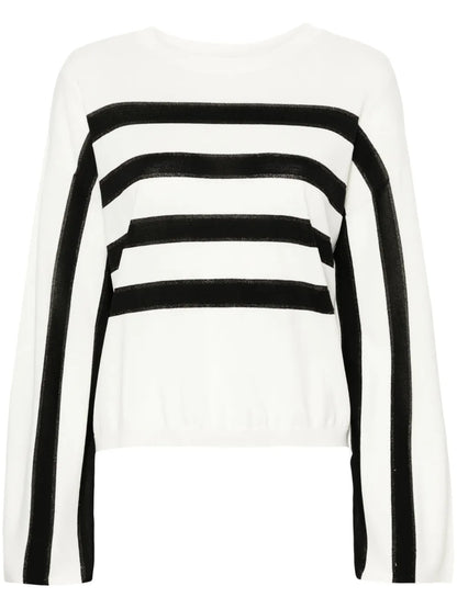 Striped Metallic-Threading Jumper