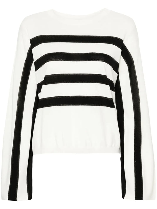 Striped Metallic-Threading Jumper