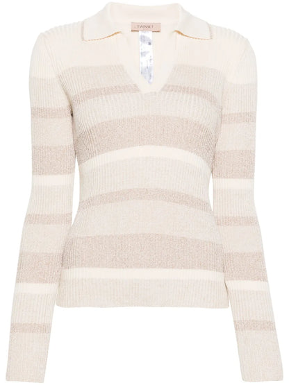 Striped Lurex-Detailing Jumper