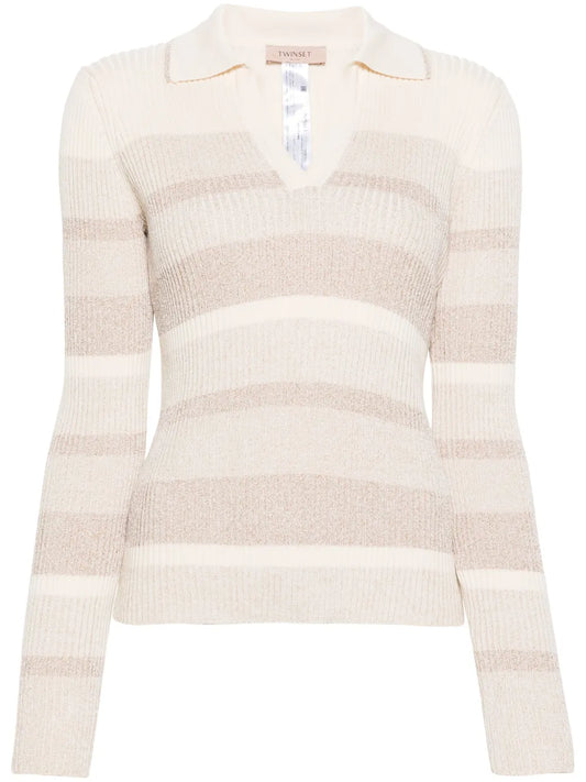 Striped Lurex-Detailing Jumper