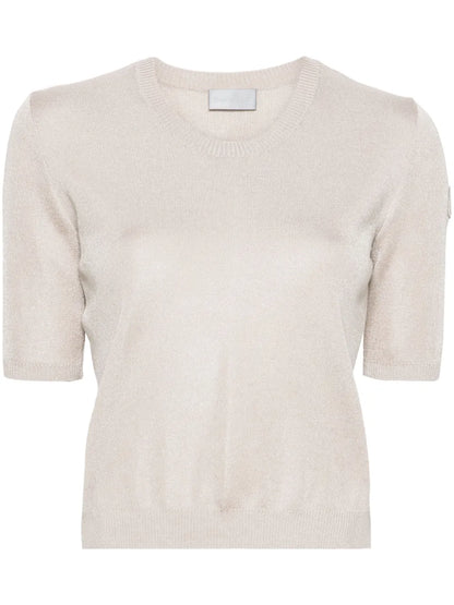 Logo-Patch Short-Sleeve Jumper