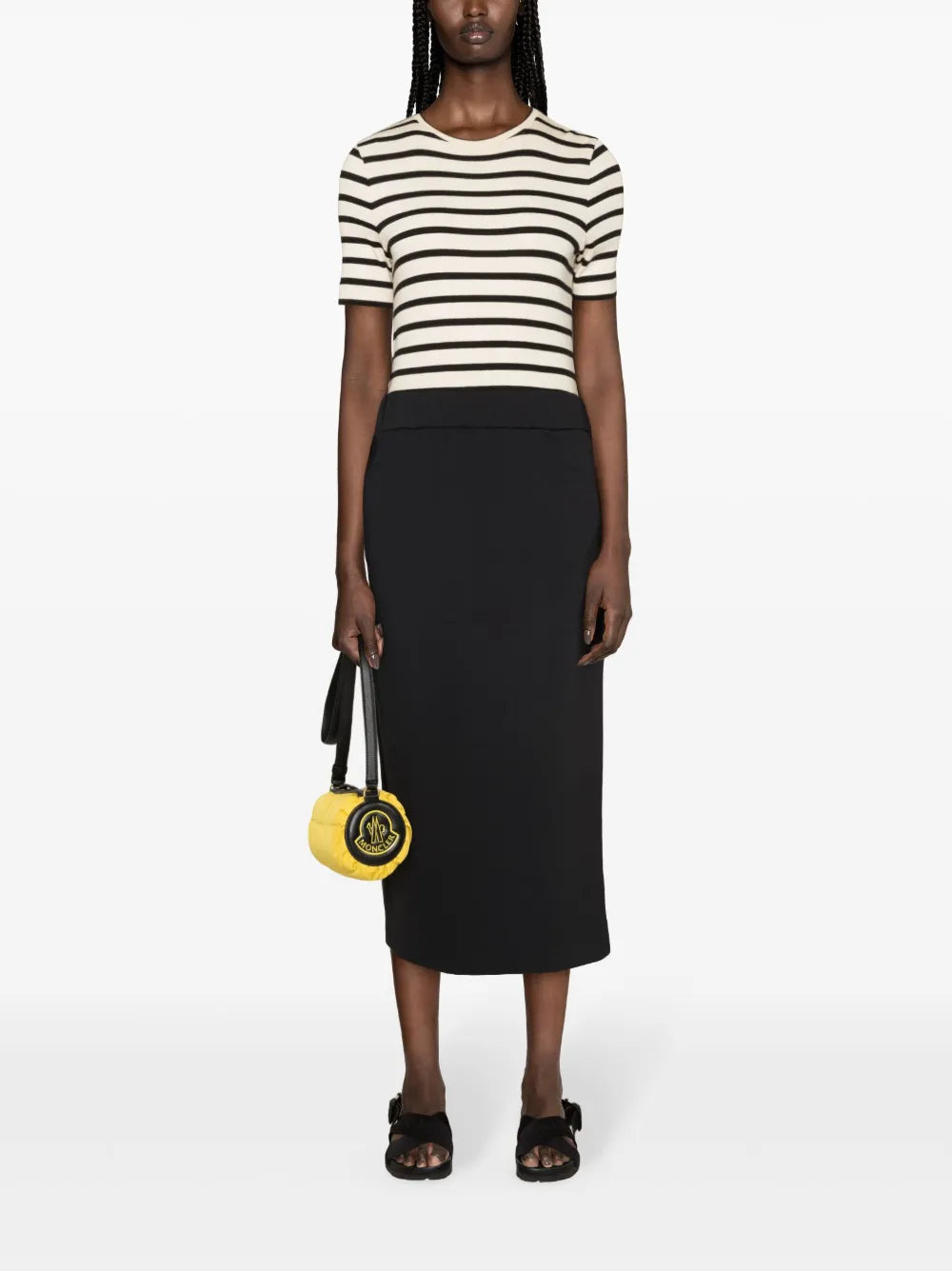 Logo-Patch Jersey Midi Skirt