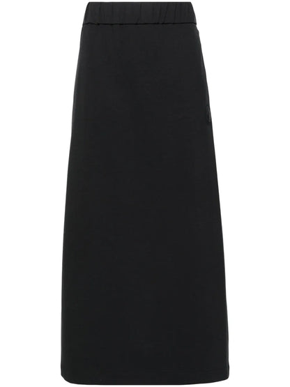 Logo-Patch Jersey Midi Skirt