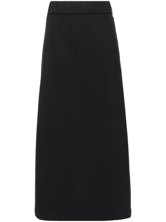 Logo-Patch Jersey Midi Skirt
