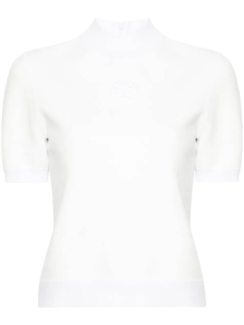 Logo-Embossed Mock-Neck T-Shirt