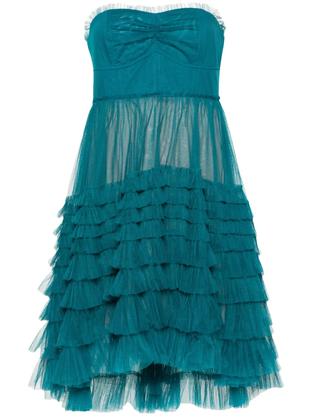 Ruffled Strapless Minidress