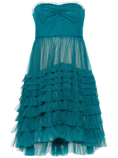 Ruffled Strapless Minidress