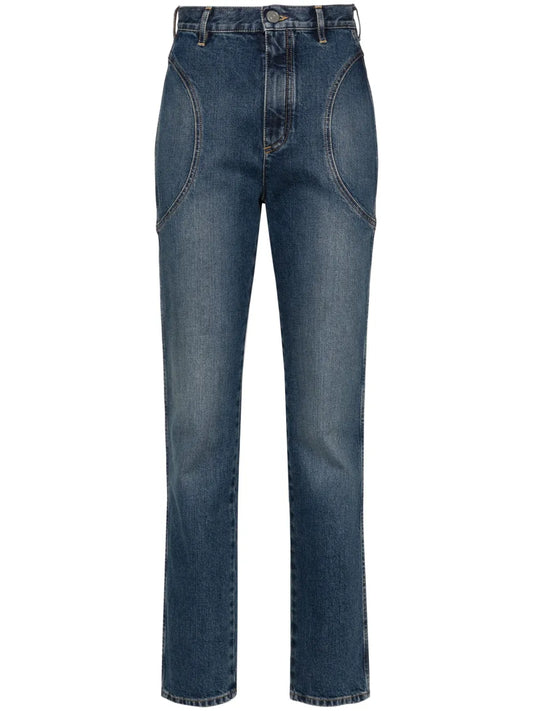 High-Rise Straight-Leg Jeans