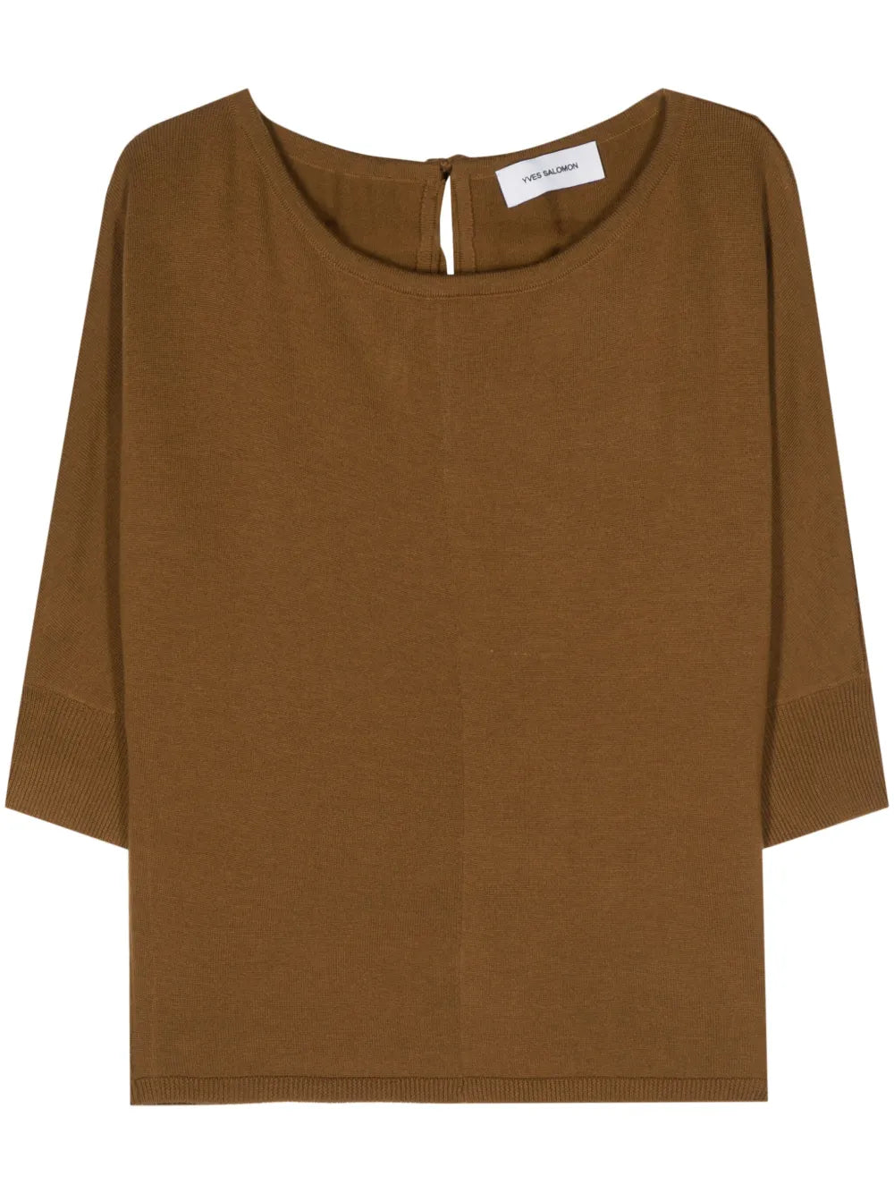 Tie-Fastening Wool Knitted Top