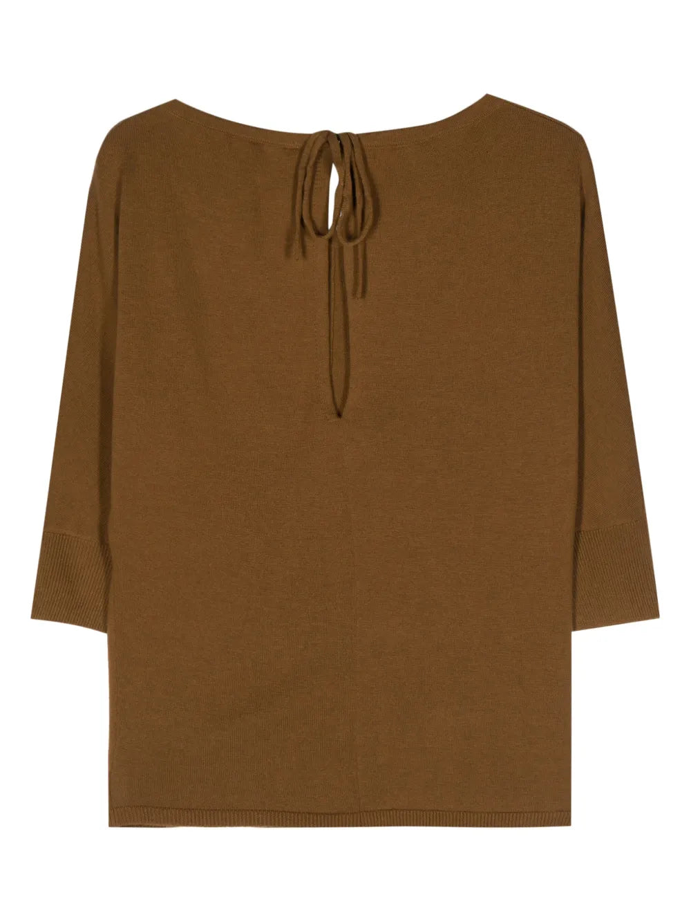 Tie-Fastening Wool Knitted Top