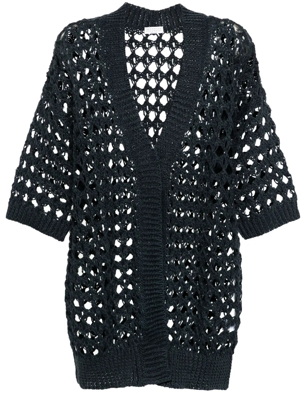 Open-Knit Midi Cardi-Coat