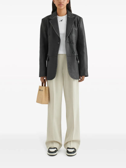 Attic Belted Leather Blazer