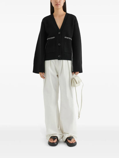 Memory Contrast-Stitched Cardigan