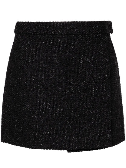 Wrap Tweed Miniskirt
