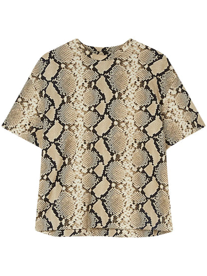 Snakeskin-Print Cotton T-Shirt