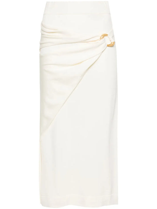 A-Line Fine-Knit Midi Skirt