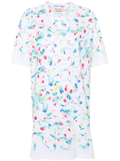 Abstract-Print Cotton T-Shirt Dress