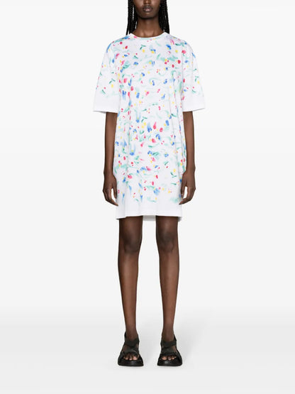 Abstract-Print Cotton T-Shirt Dress